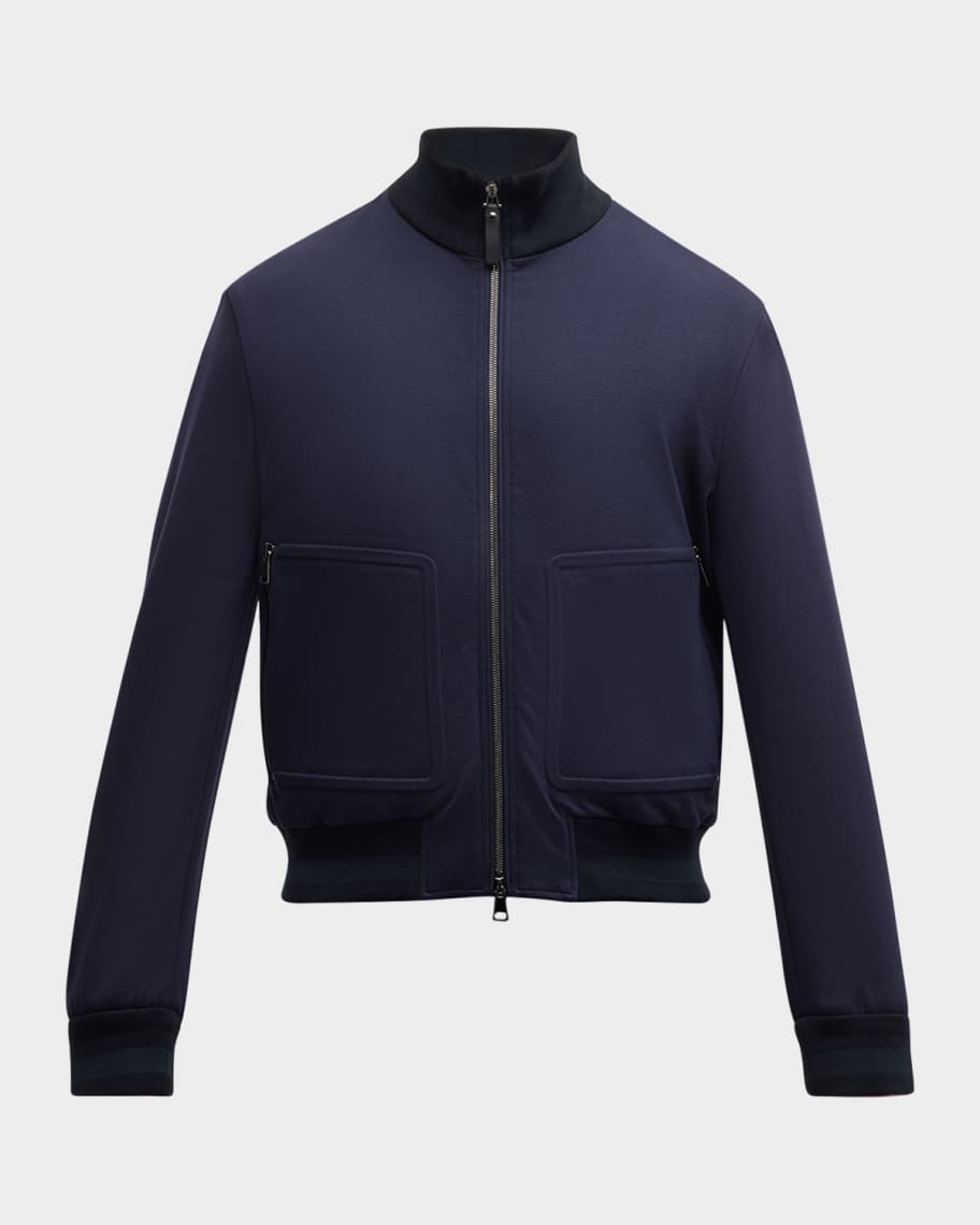 Canali Men s Full Zip Bomber Jacket Neiman Marcus