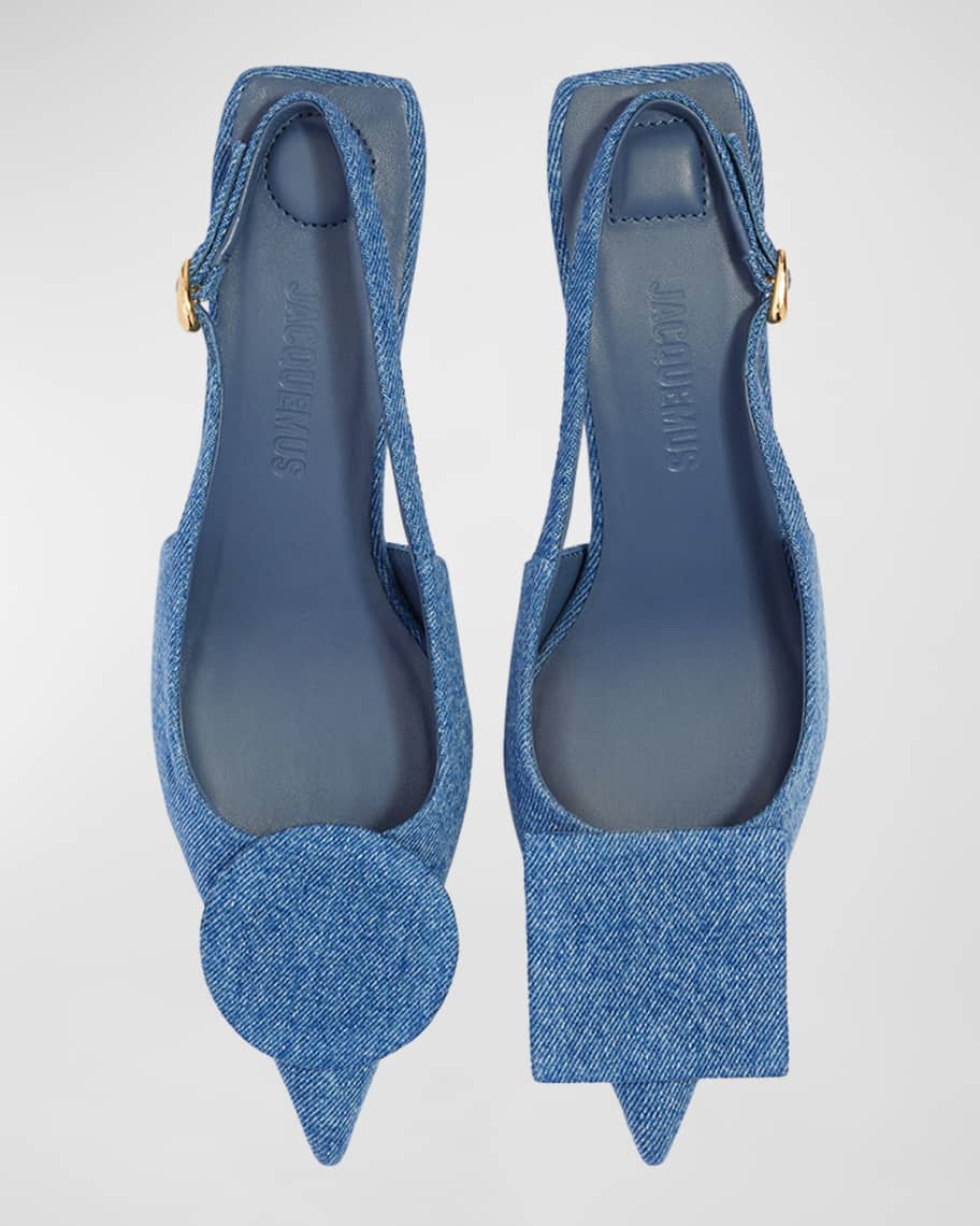 Image 2 of 2: Duelo Denim Geo Slingback Pumps