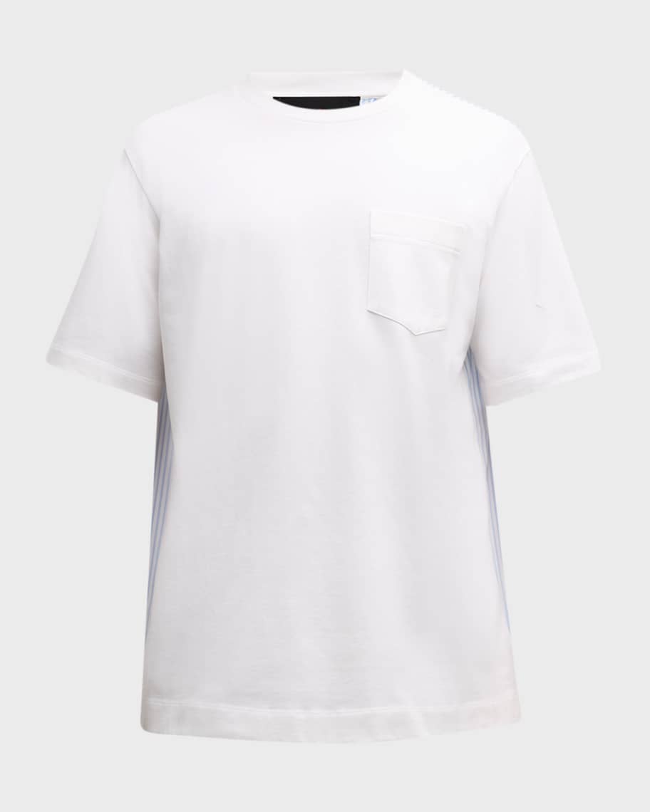 Image 1 of 6: Men's Pieced T-Shirt with Striped Back