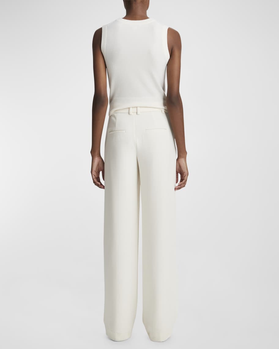 Image 2 of 4: Pintuck Wide-Leg Pants