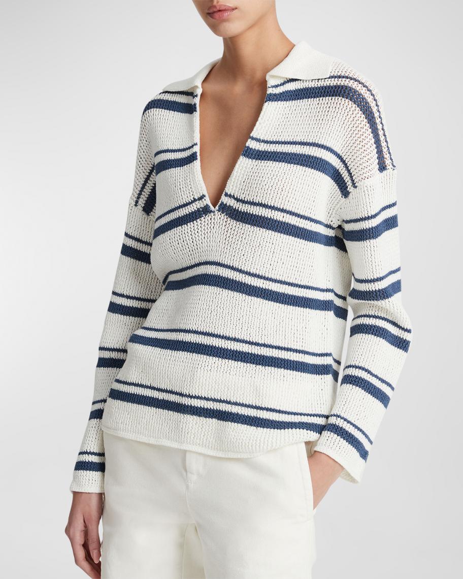 Vince Racked Ribbed Stripe Pullover Sweater | Neiman Marcus