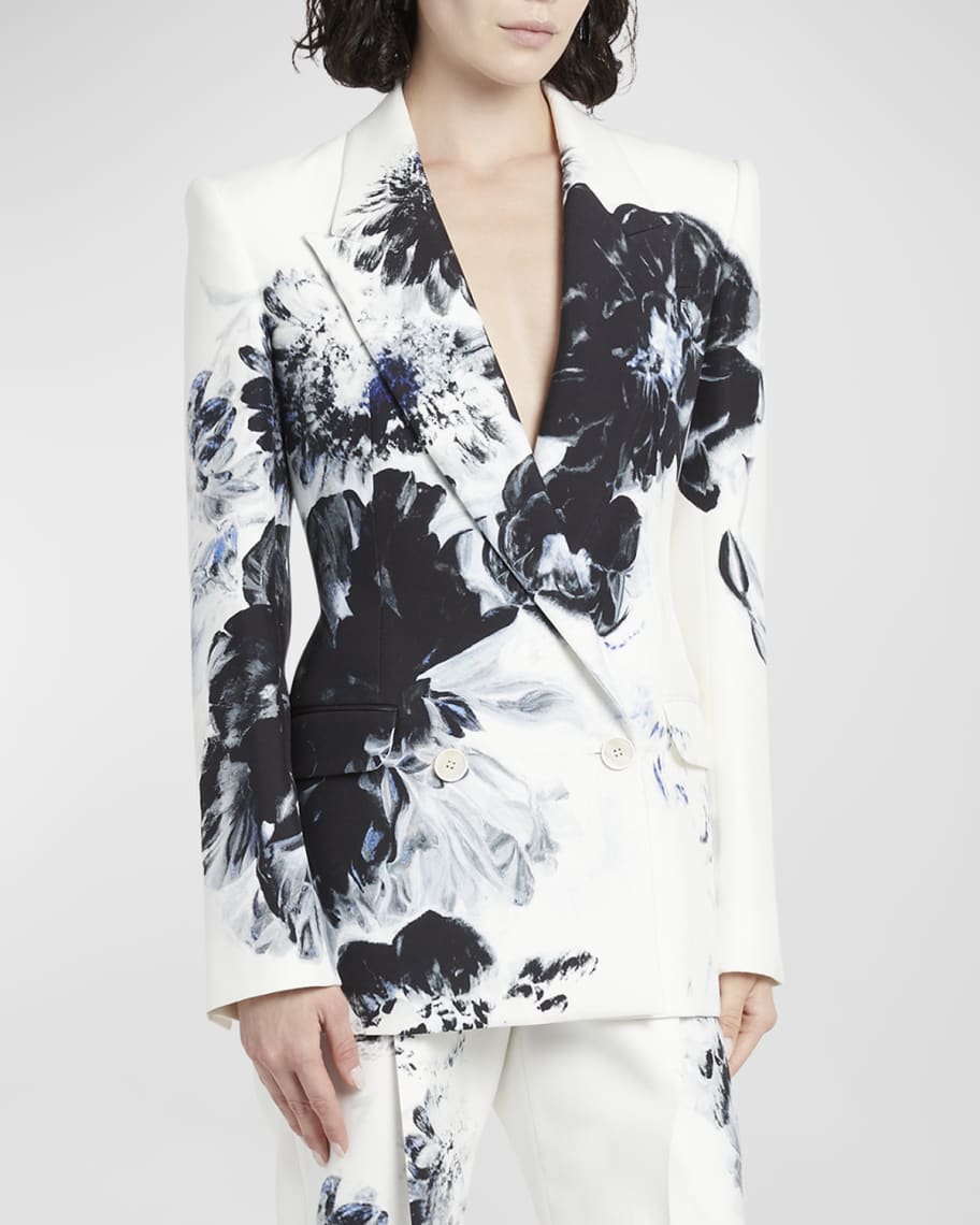 Alexander McQueen Chiaro-Print Double-Breasted Blazer Jacket | Neiman ...