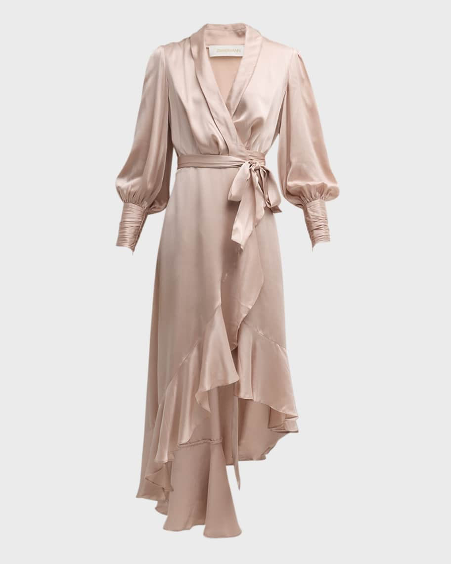 Zimmermann Silk Wrap Midi Dress | Neiman Marcus