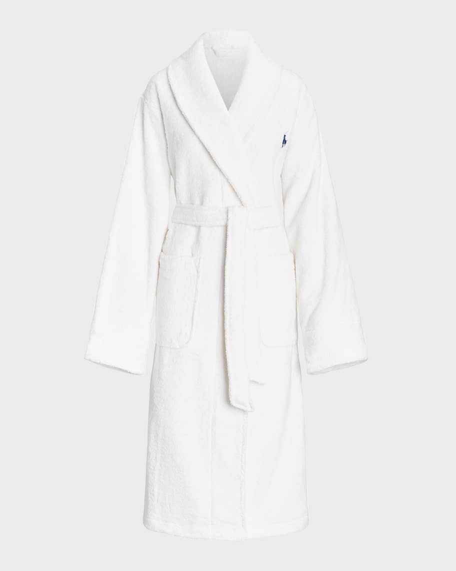 Image 2 of 5: Shawl-Collar Printed-Back Robe