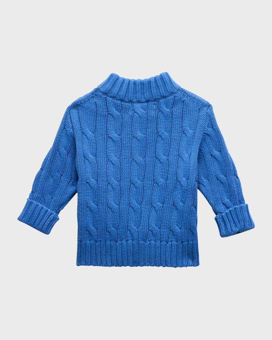 Image 2 of 3: Boy's Cable-Knit Cotton Sweater, Size 3M-24M