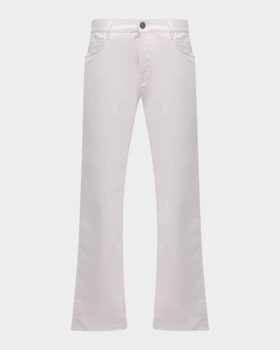 Giorgio Armani Men's Cotton-Silk Stretch Pants | Neiman Marcus
