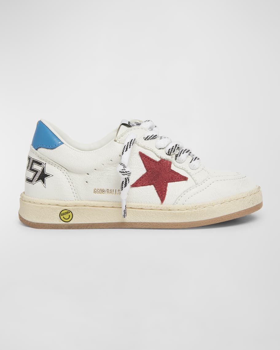 Golden Goose Kid's Ballstar Suede Star Low-Top Leather Sneakers, Baby ...