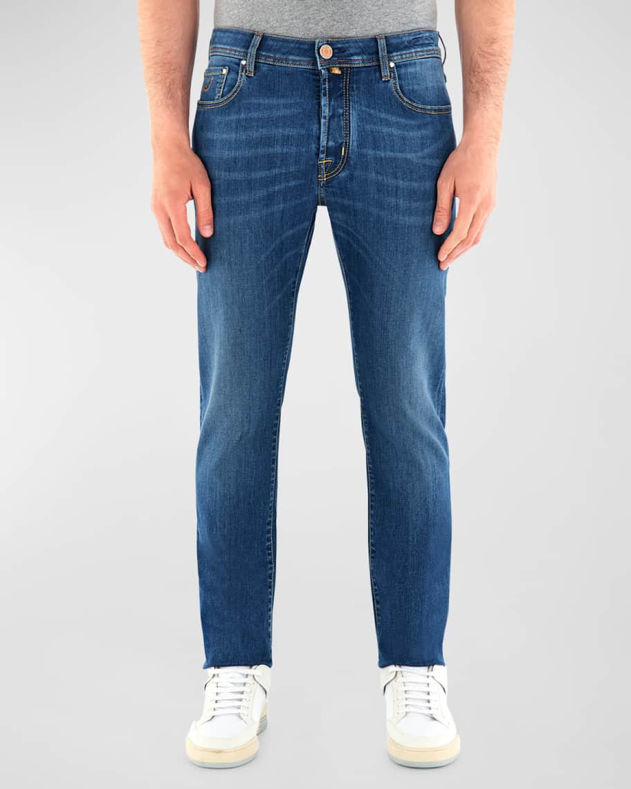 Jacob Cohen Men's Bard Slim-Fit Stretch Medium Wash Jeans | Neiman Marcus