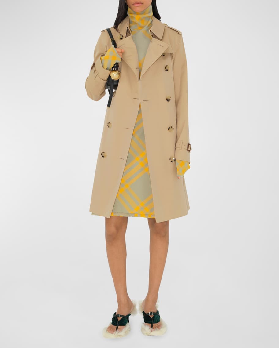 Burberry Kensington Organic Belted Double-Breasted Trench Coat | Neiman ...