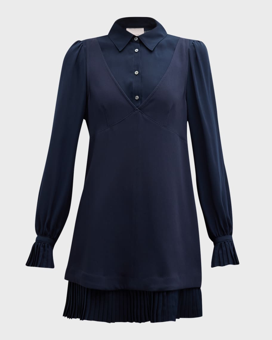 Image 1 of 6: Rayna Combo Shirting Mini Dress