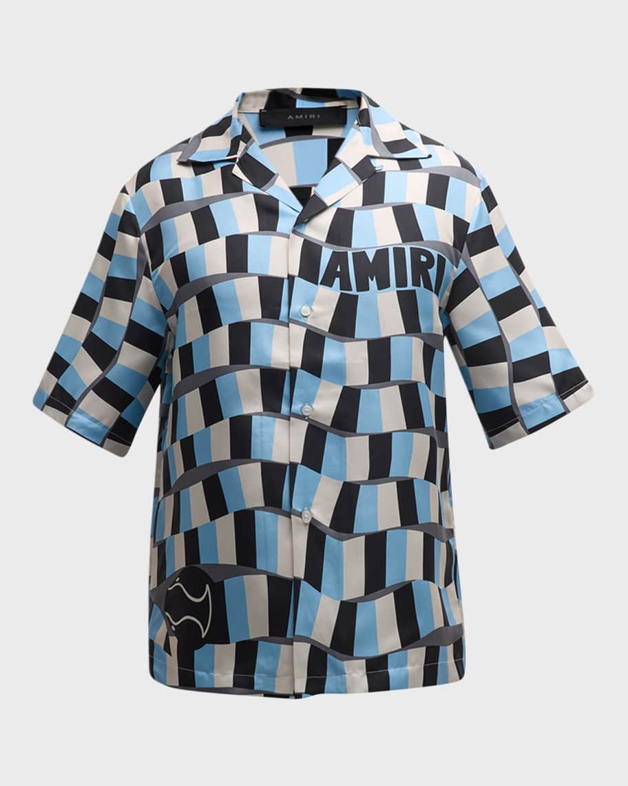 Image 1 of 6: Men's Snake Checker Bowling Shirt