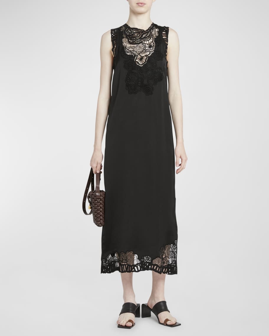 Image 2 of 6: Embroidered Lace Midi Dress