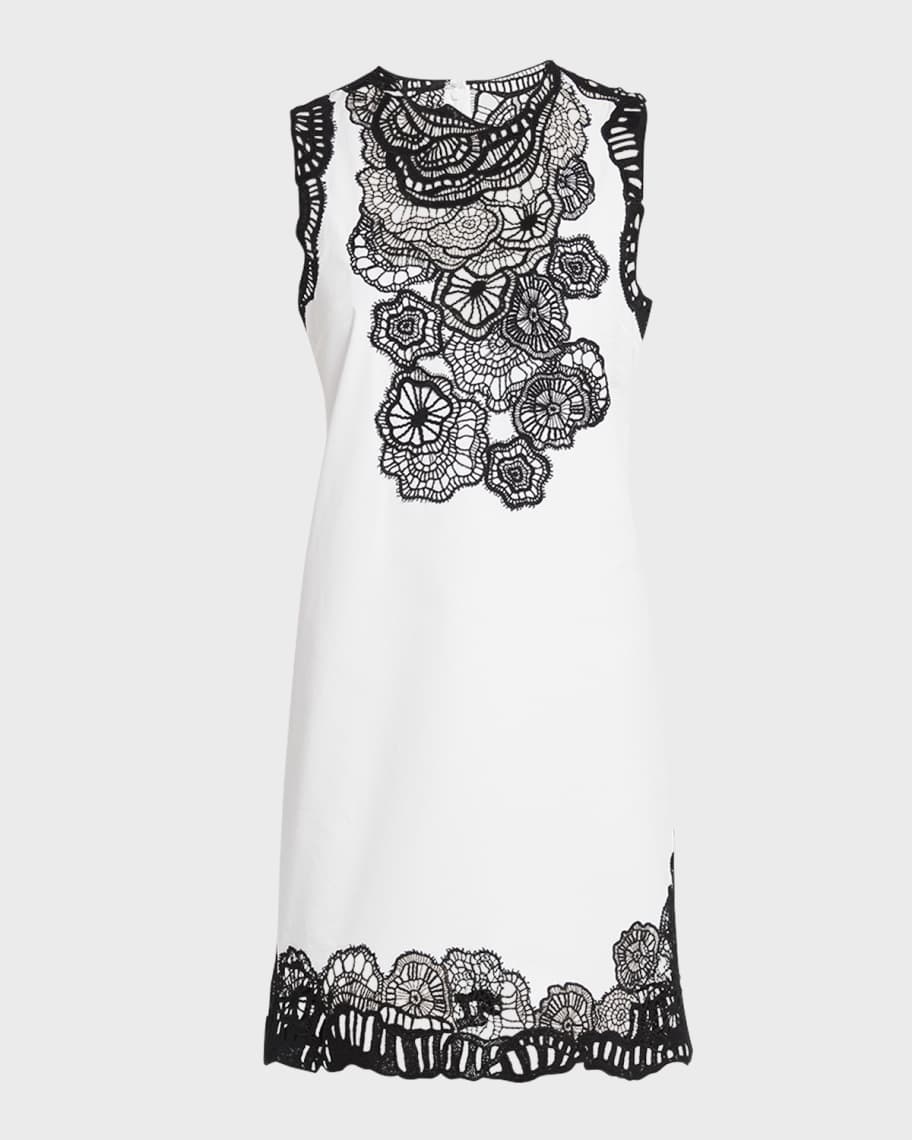 Jil Sander Embroidered Lace Shift Dress Neiman Marcus