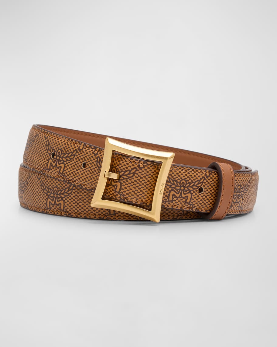 MCM Men's Aren Lauretos Leather Belt Neiman Marcus