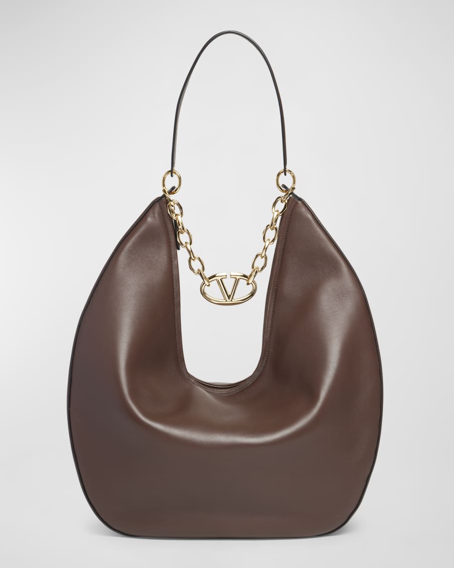 Valentino Garavani Large VLOGO Moon Leather Hobo Bag
