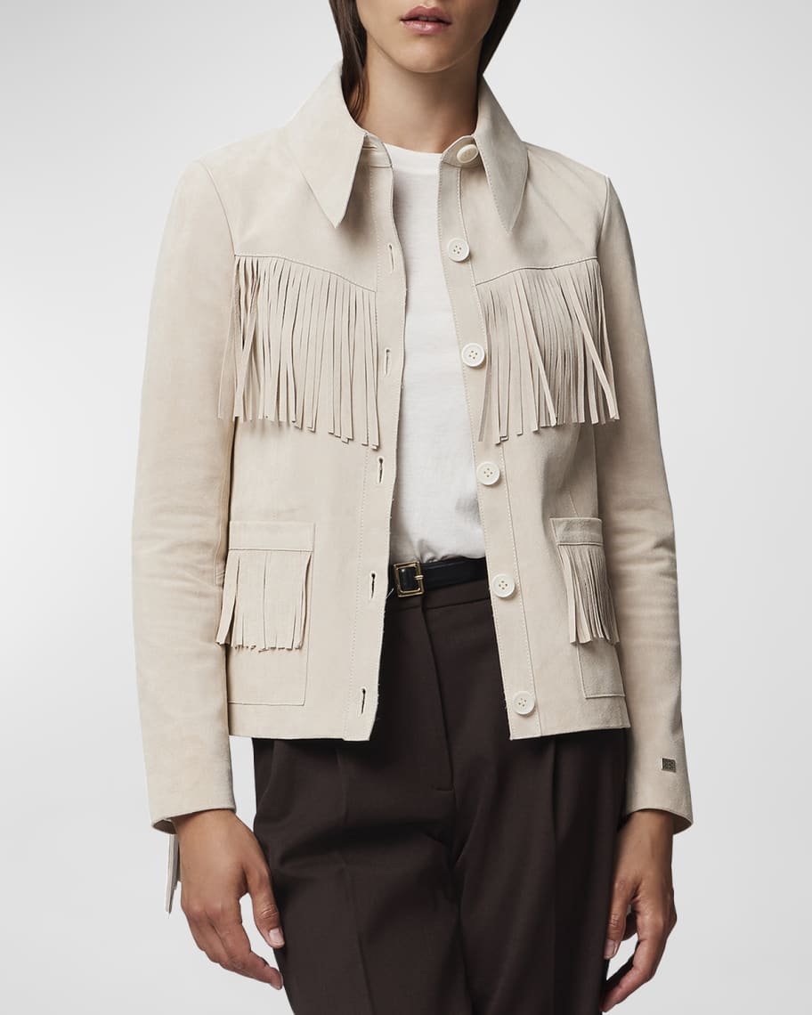 Soia & Kyo Fringe Suede Jacket | Neiman Marcus