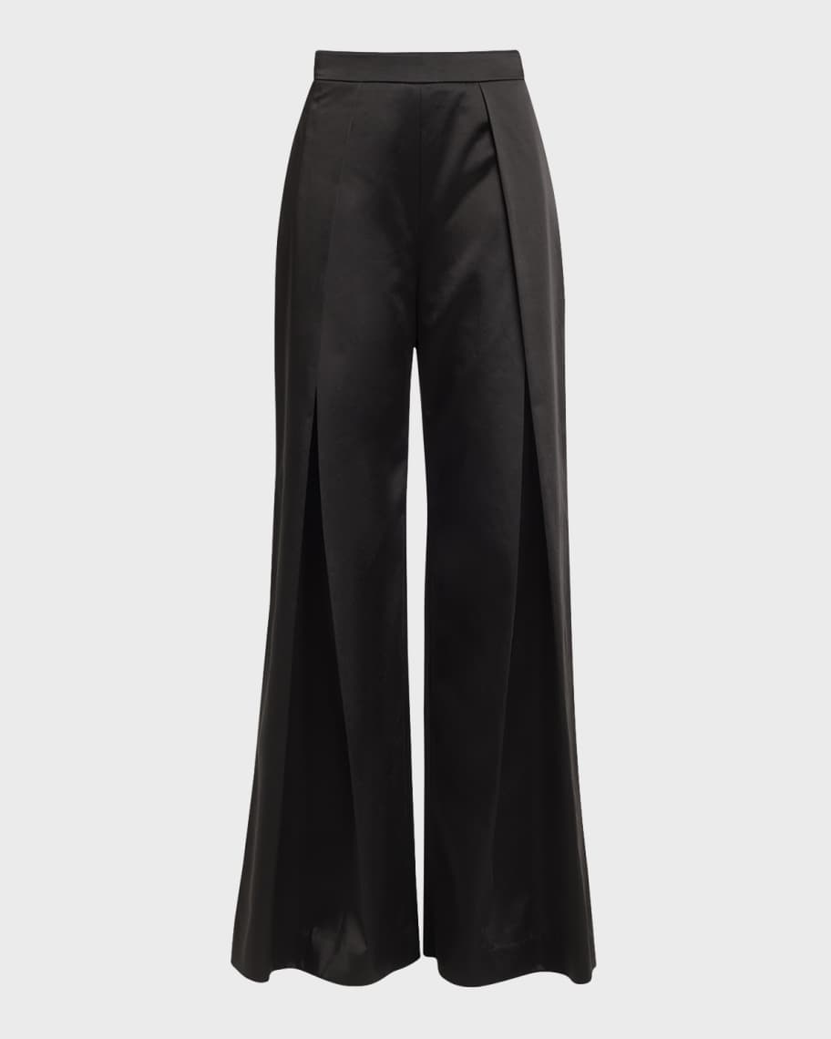 Image 2 of 6: Pleated Wide-Leg Pants