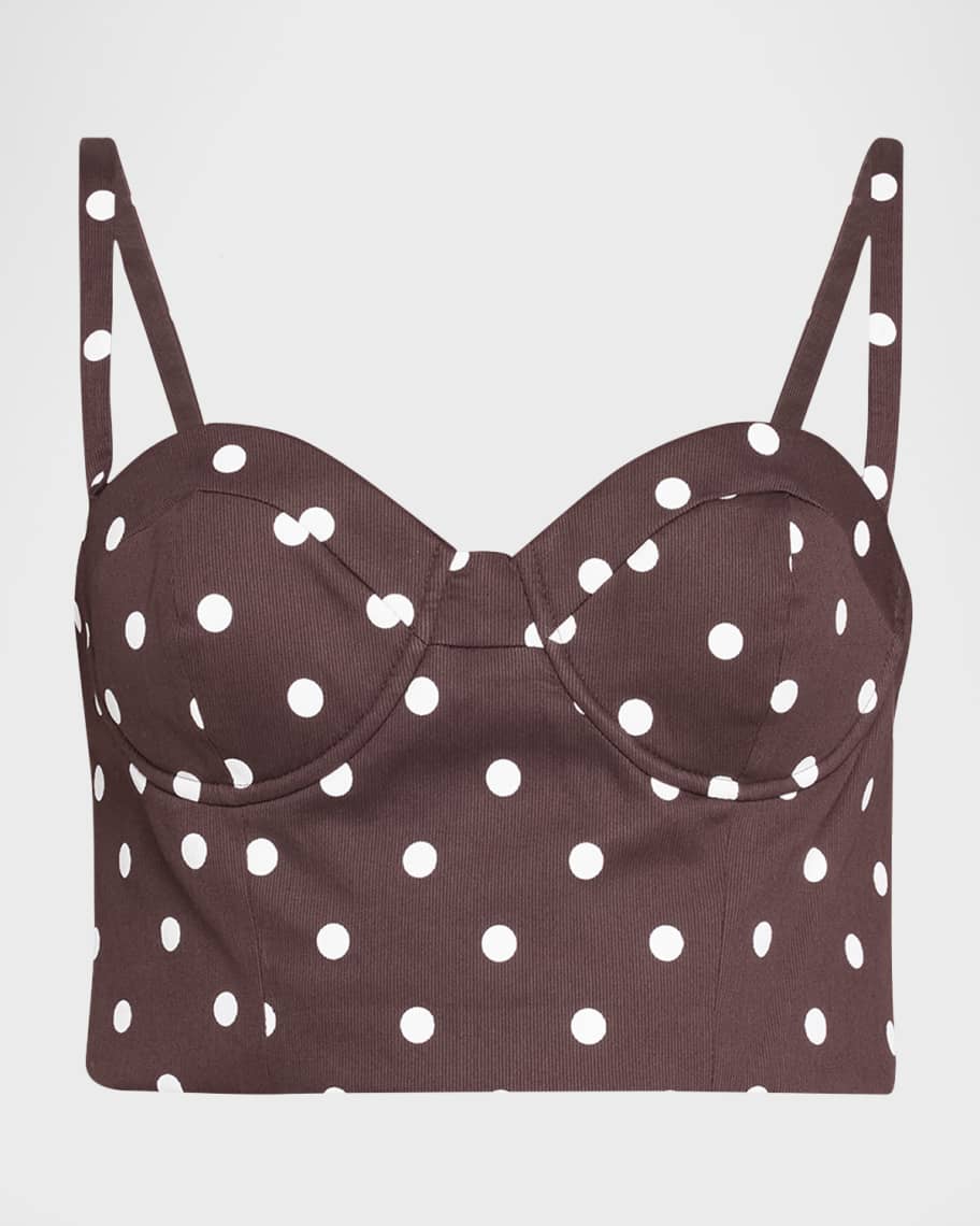 Image 1 of 6: Polka Dot Bustier Top
