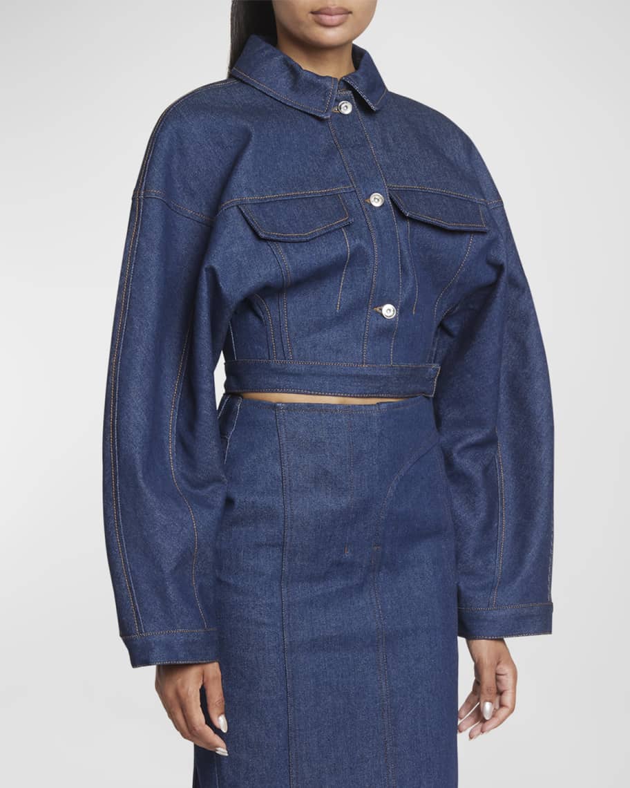 Image 2 of 6: Nimes Obra Denim Crop Jacket