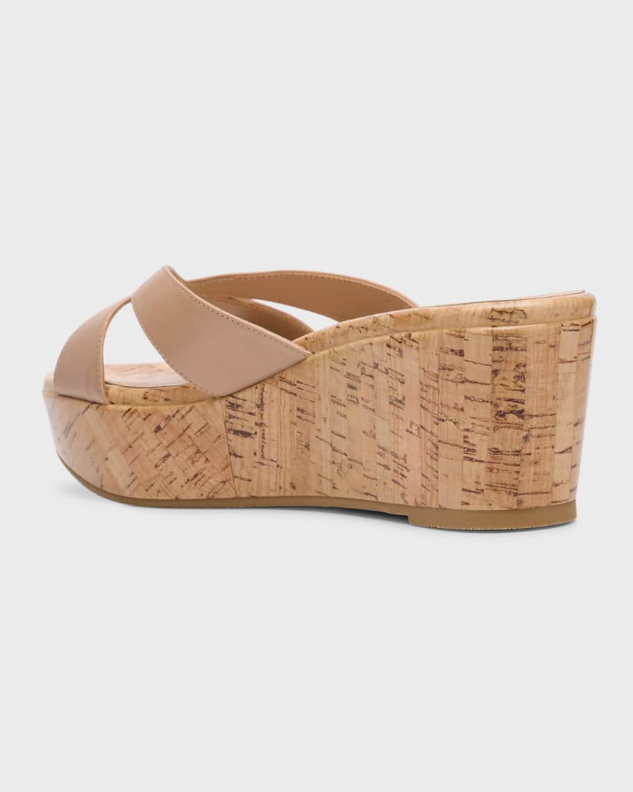 Image 3 of 6: Carmen Crisscross Leather Slide Sandals