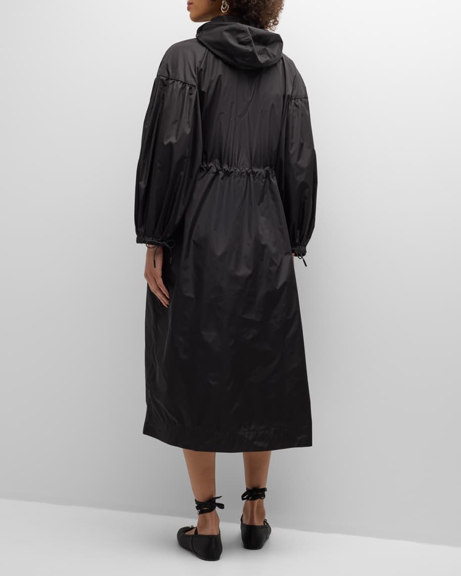 Image 3 of 6: Hooded Parka Jacket with Pressed Rose Detail