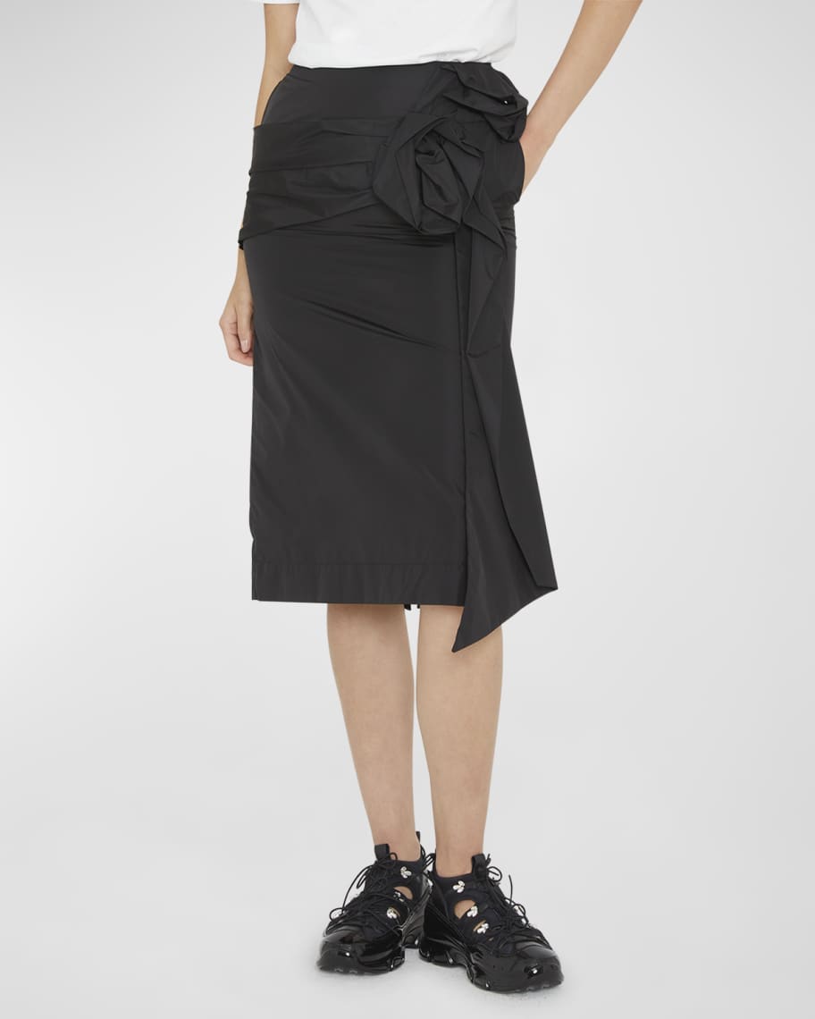 Image 2 of 6: Pressed Rose-Applique Midi Pencil Skirt