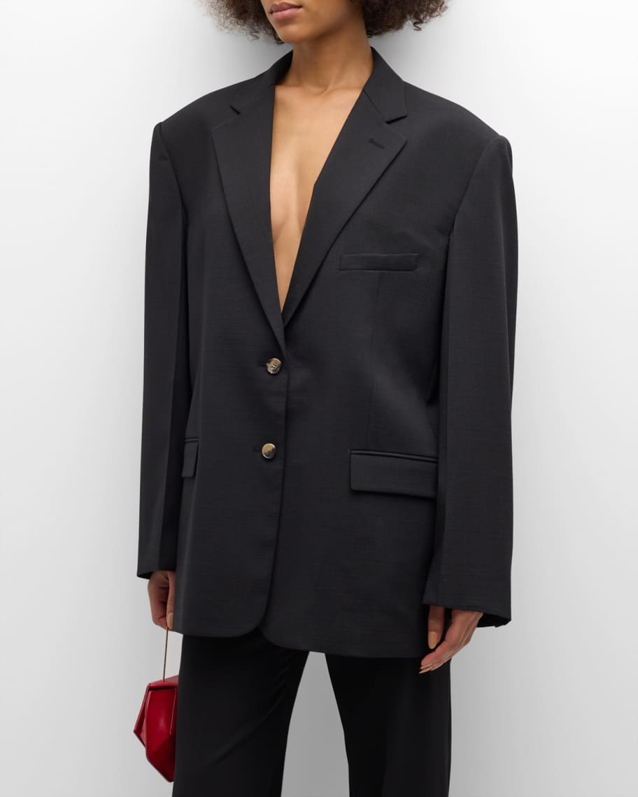 レクト RECTO SANTAL SINGLE BREASTED TAILORED JACKET BLACK RECTO Santal Tailored Jacket | Neiman Marcus