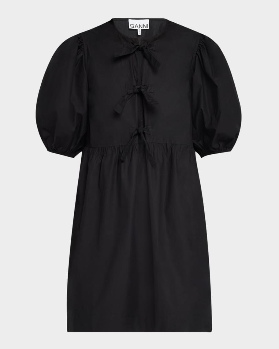 ワンピース [Ganni] Stretch Puff Sleeve Smoke Mini Dress Ganni Metallic Cloque A-shaped Mini Dress – Thirty-One Jane