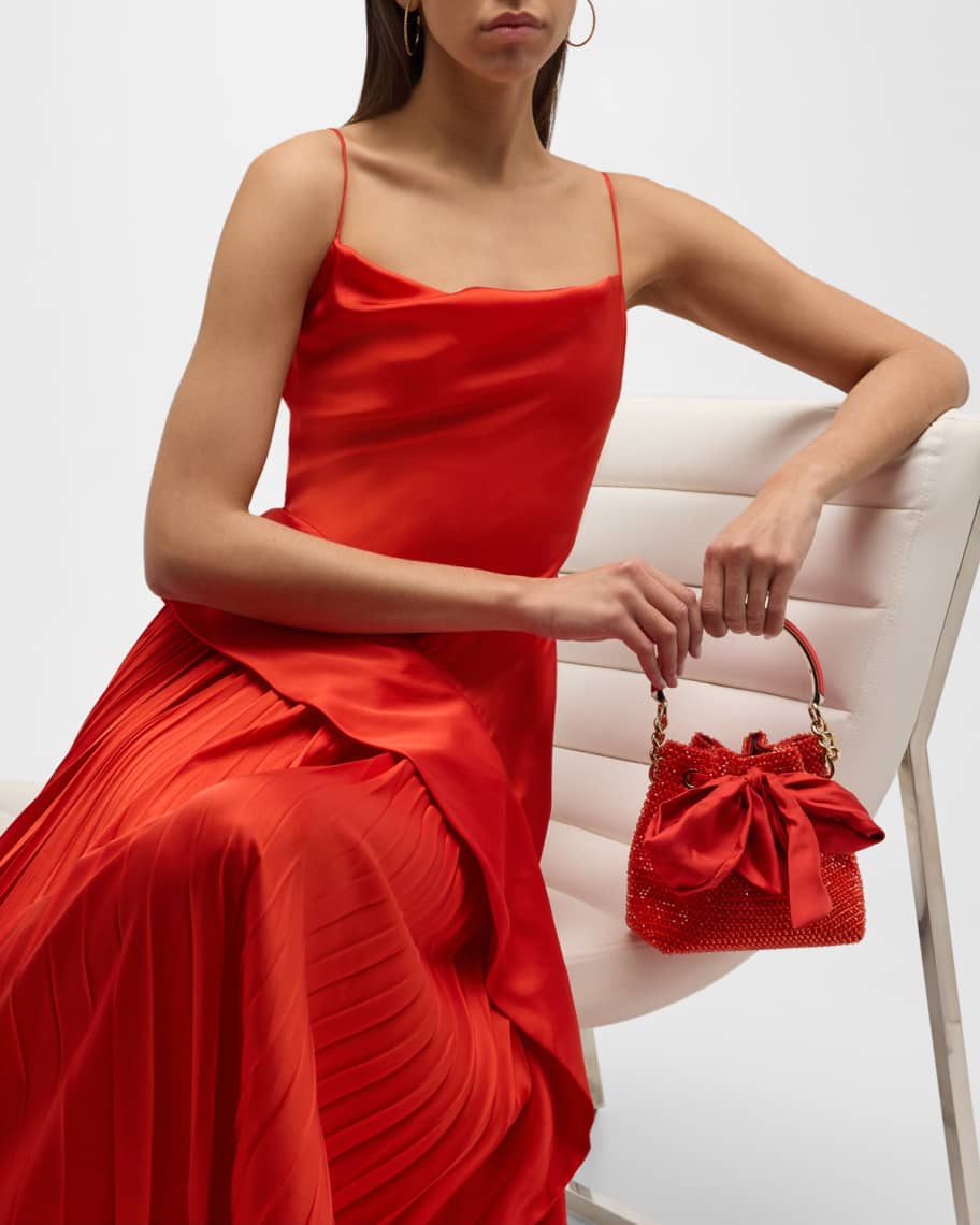 Image 2 of 6: Bon Bon Bow Crystal Bucket Bag