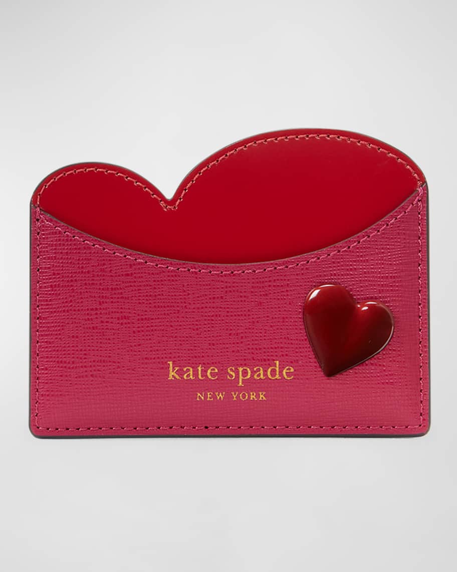 kate spade new york pitter patter heart leather card holder Neiman Marcus