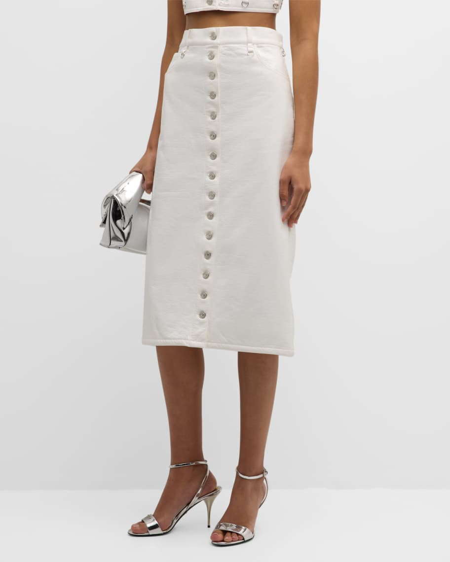 Image 2 of 6: Multiflex Vinyl Midi Skirt