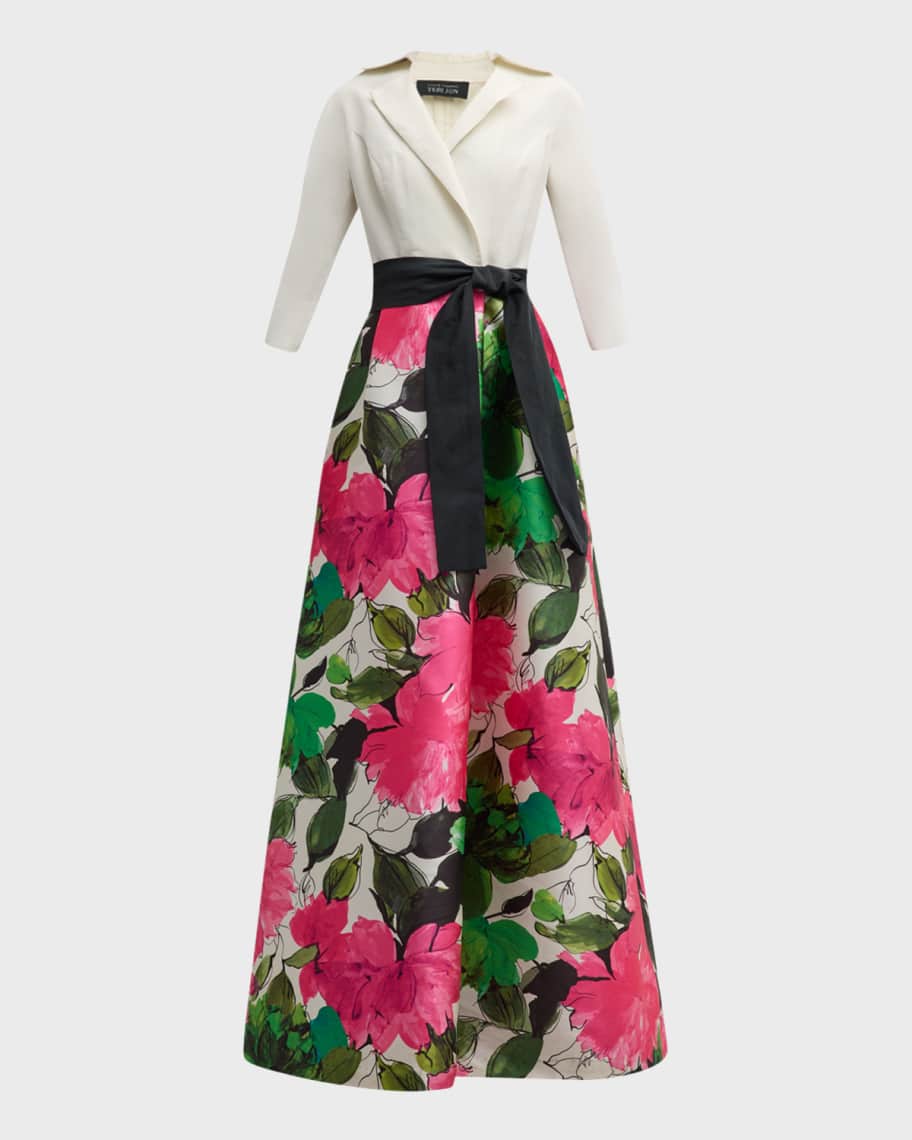 Teri Jon by Rickie Freeman
 Belted A-Line Dress main image 0