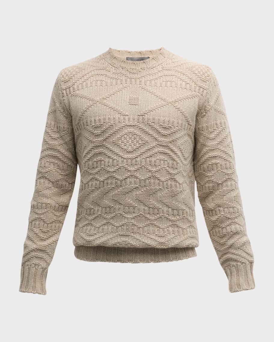 Corneliani Men's Geometric Cashmere Sweater | Neiman Marcus