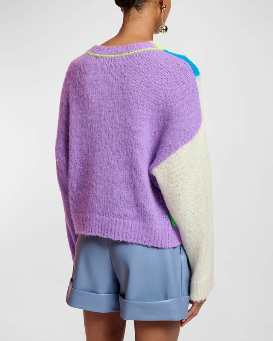 Image 3 of 4: Fittis Intarsia Knit Jacquard Crewneck Sweater