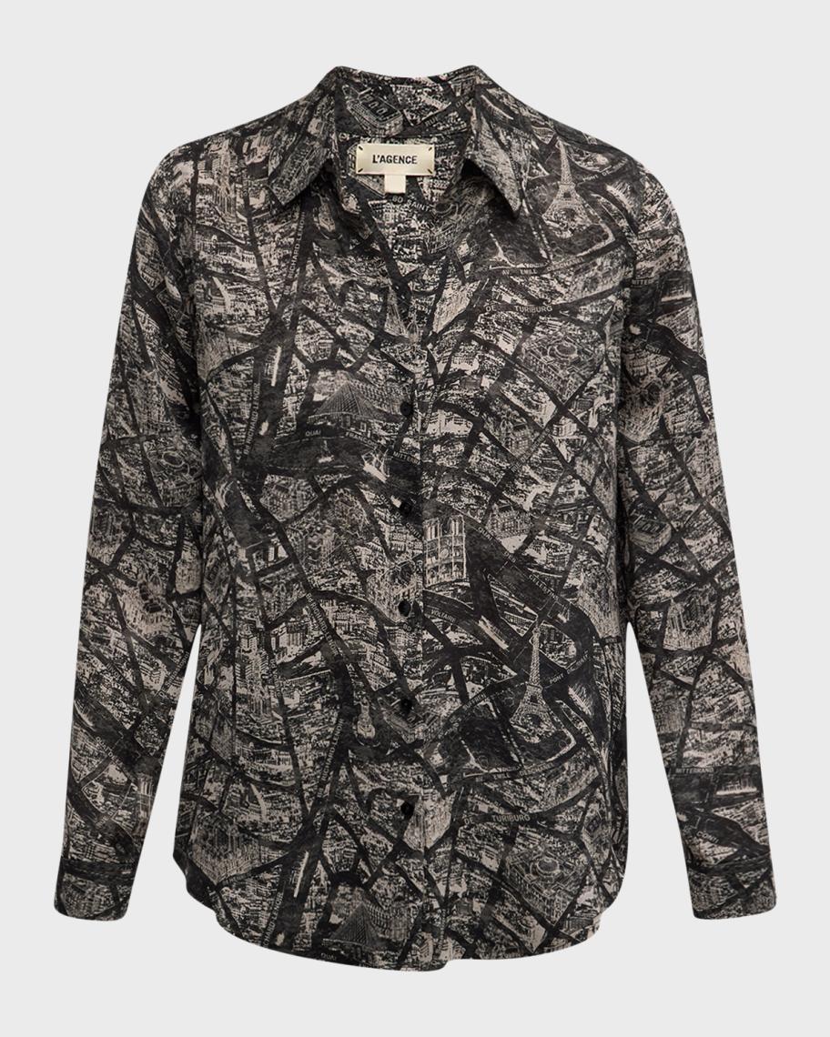 Blouse Nina Kaufmann Bleu Marine Plissée - Taille 38 - Occasion Parfait État