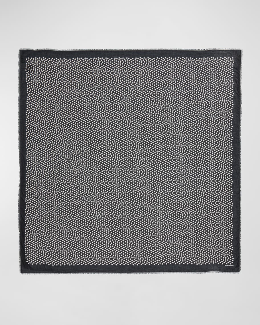 マフラー・ストール Saint Laurent Sciarpa In Cashmere SAINT LAURENT Logo-Embroidered Fringed Cashmere Scarf for