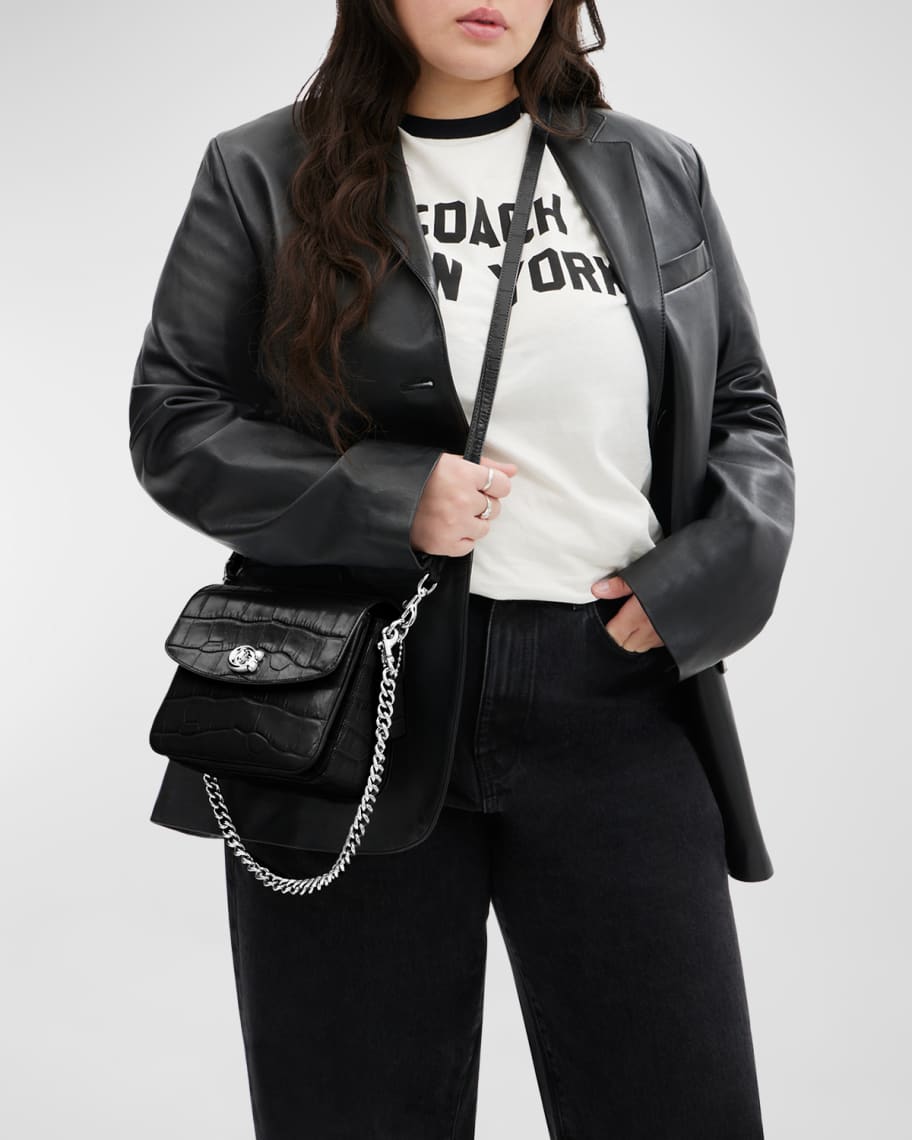 Image 2 of 5: Cassie 19 Croc-Embossed Crossbody Bag