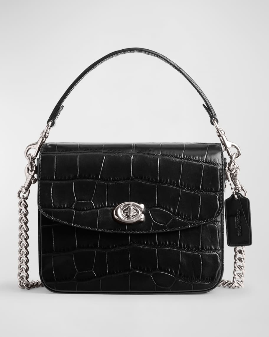 Image 1 of 5: Cassie 19 Croc-Embossed Crossbody Bag