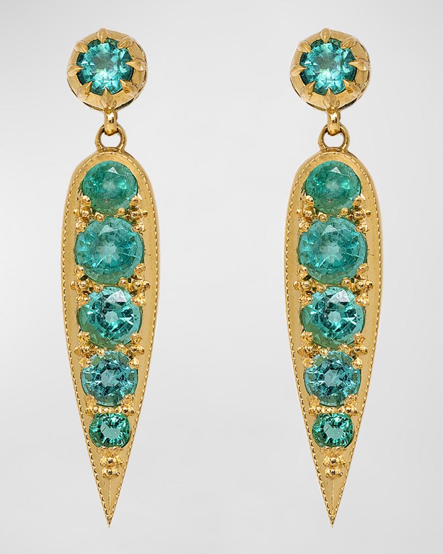 Jenna Blake Drop Emerald Earrings in Gold Frame | Neiman Marcus