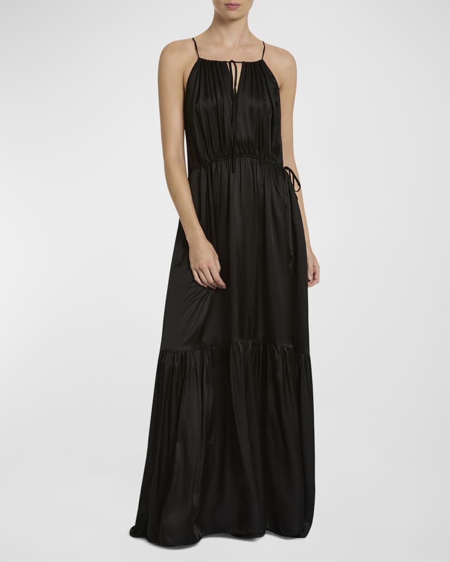 Drawcord Waist Maxi Dress