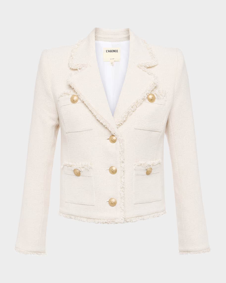 L'Agence Sylvia Metallic Tweed Jacket | Neiman Marcus