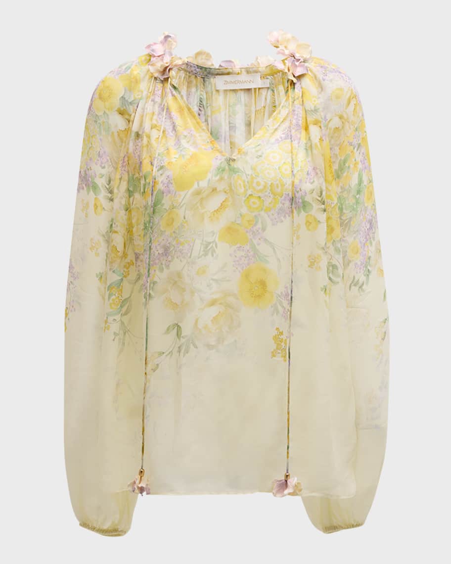 Image 1 of 6: Harmony Floral Billow Blouse