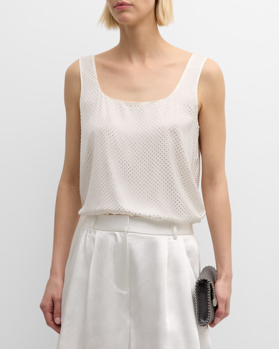 Image 1 of 5: Nina Sleeveless Rhinestone Blouse