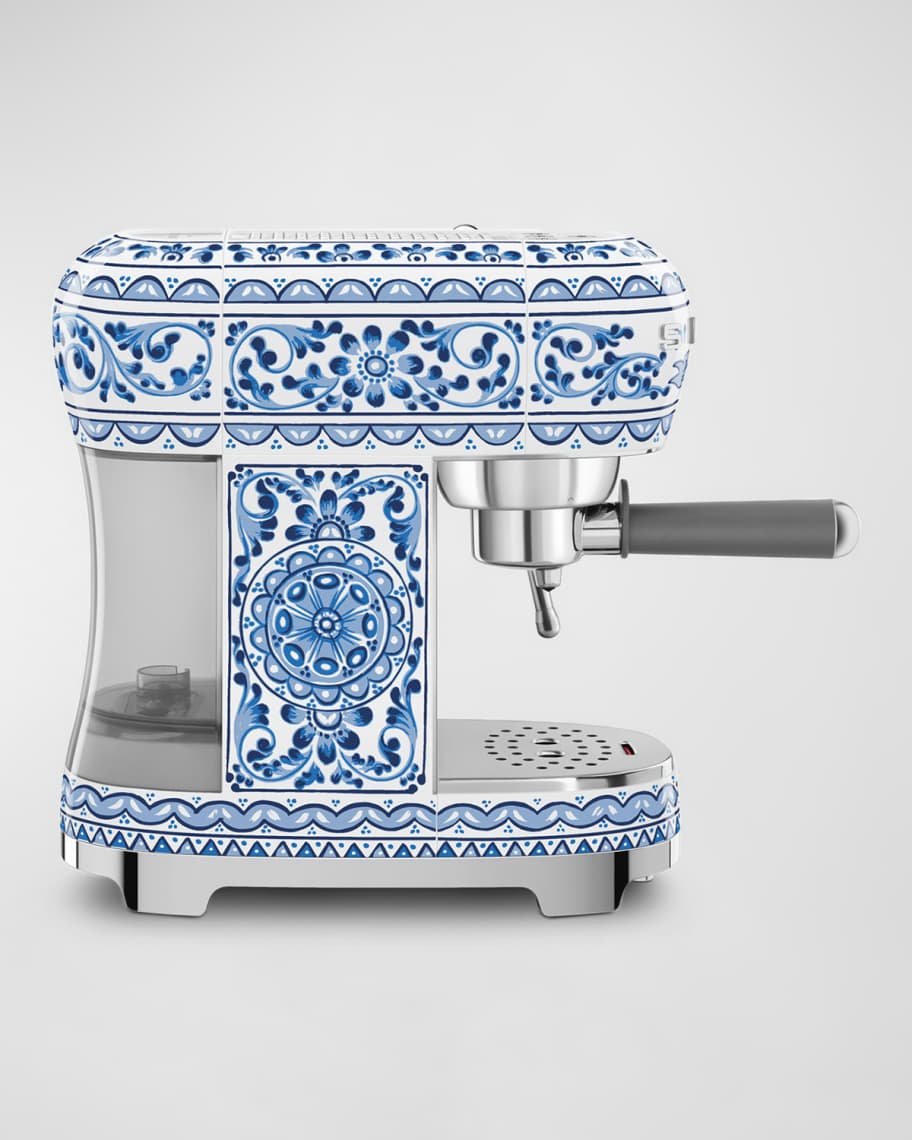 Smeg x Dolce&Gabbana Blu Mediterraneo Manual Espresso Machine Neiman