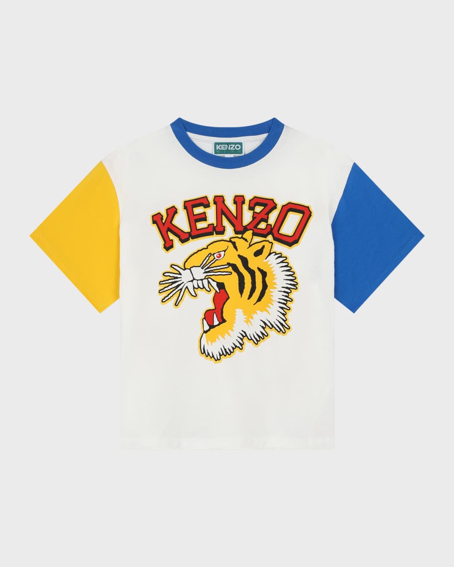 Kenzo Boy's Varsity Tiger ShortSleeve TShirt, Size 412 Neiman Marcus