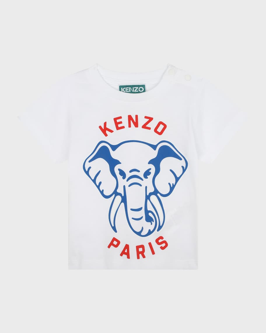 Kenzo Kids floral-print striped cotton shirt - Neutrals