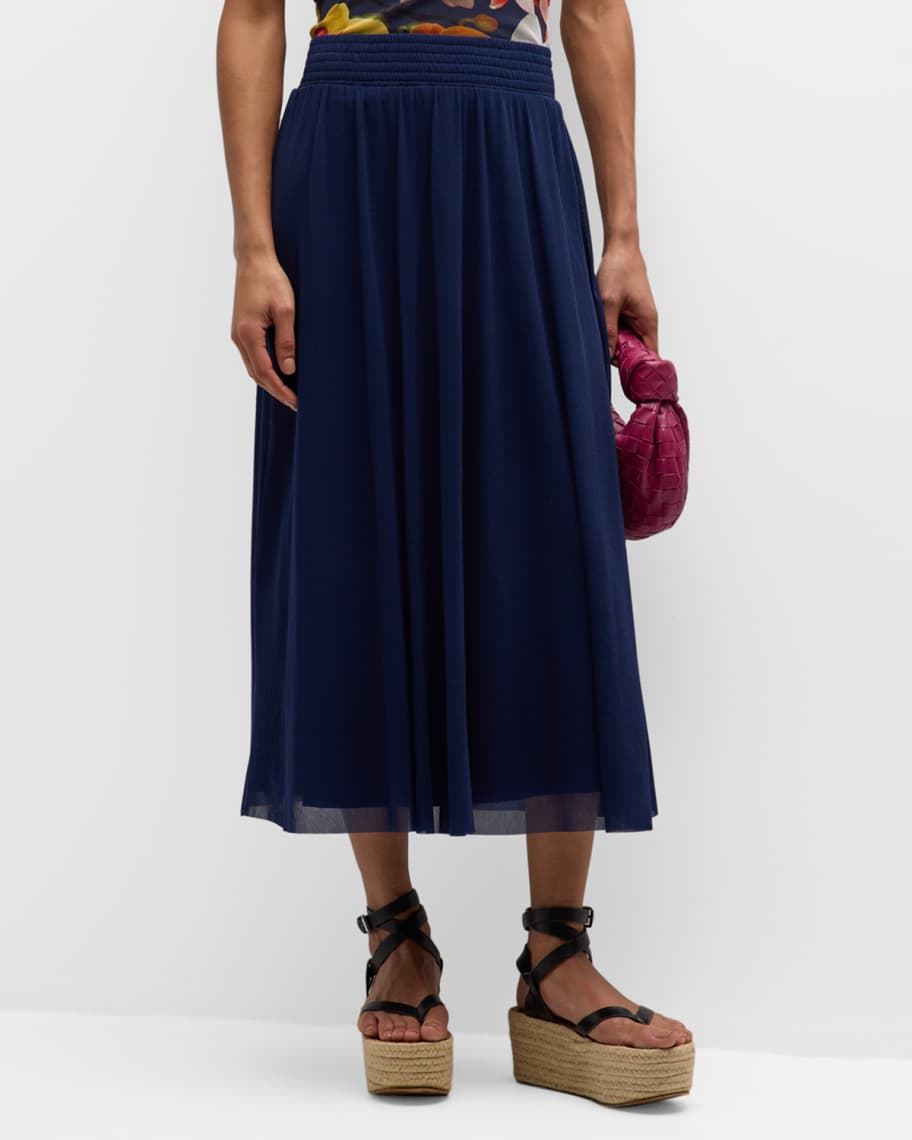 Image 2 of 6: A-Line Tulle Midi Skirt
