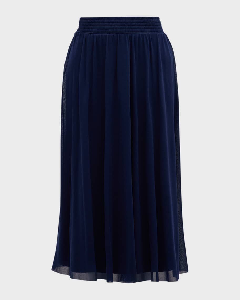 Image 1 of 6: A-Line Tulle Midi Skirt