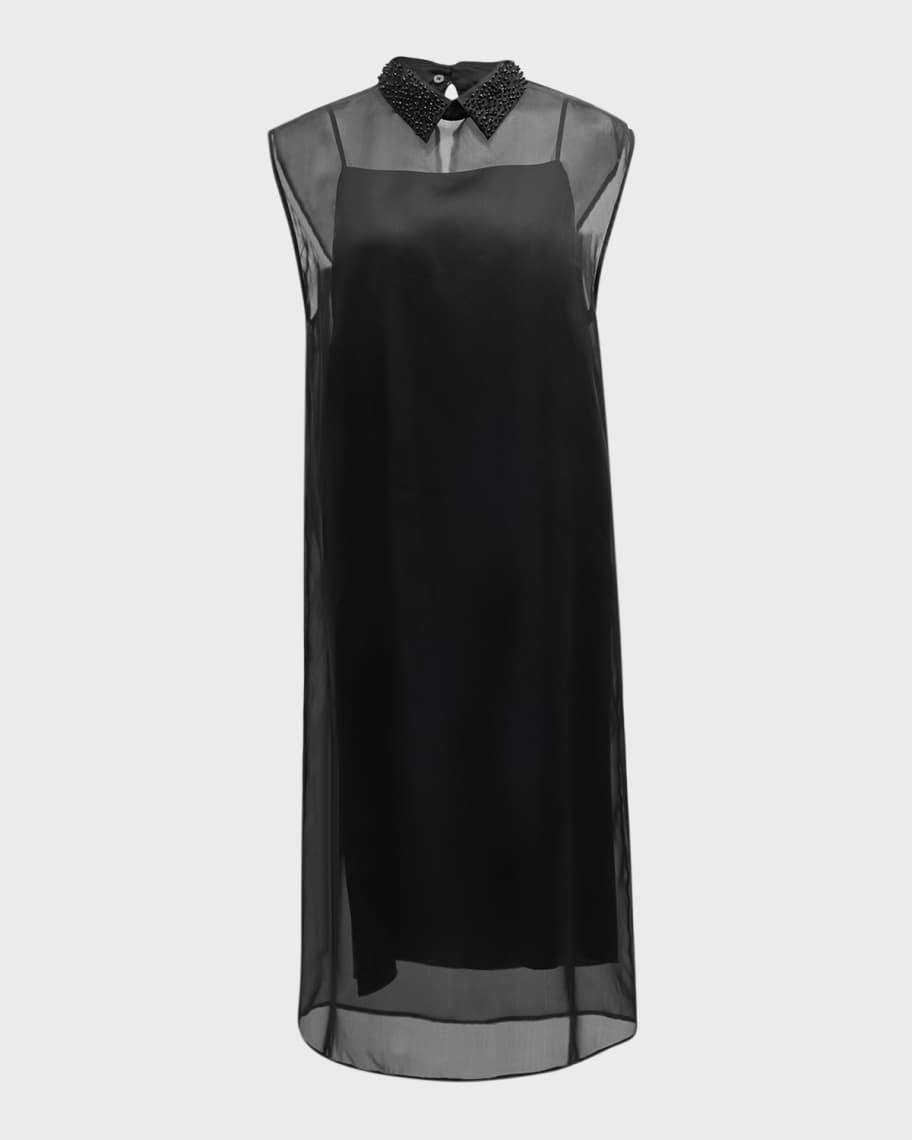 FABIANA FILIPPI Sleeveless Bead-Embellished Organza Midi