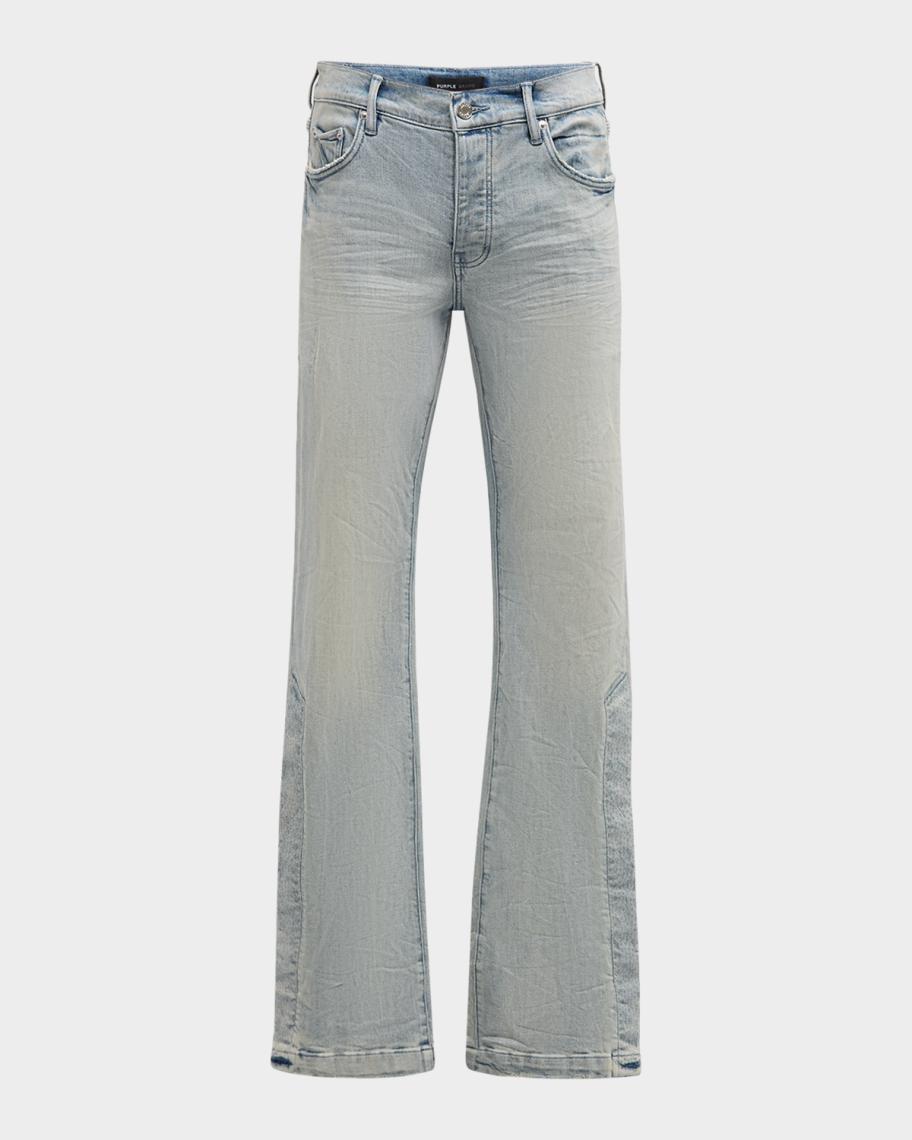 PURPLE Men's Crystal Side-Snap Flare Jeans | Neiman Marcus